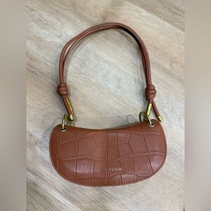 Missmait & Bags Brown Croc-Embossed Shoulder Bag